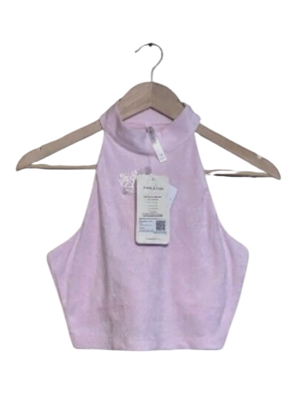 Fabletics Terry Built-In Bra Crop Tank Top Pink Size S